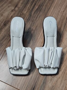 Circus by Sam Edelman Slade White Ruched Square-Toe Slide Mules 6M